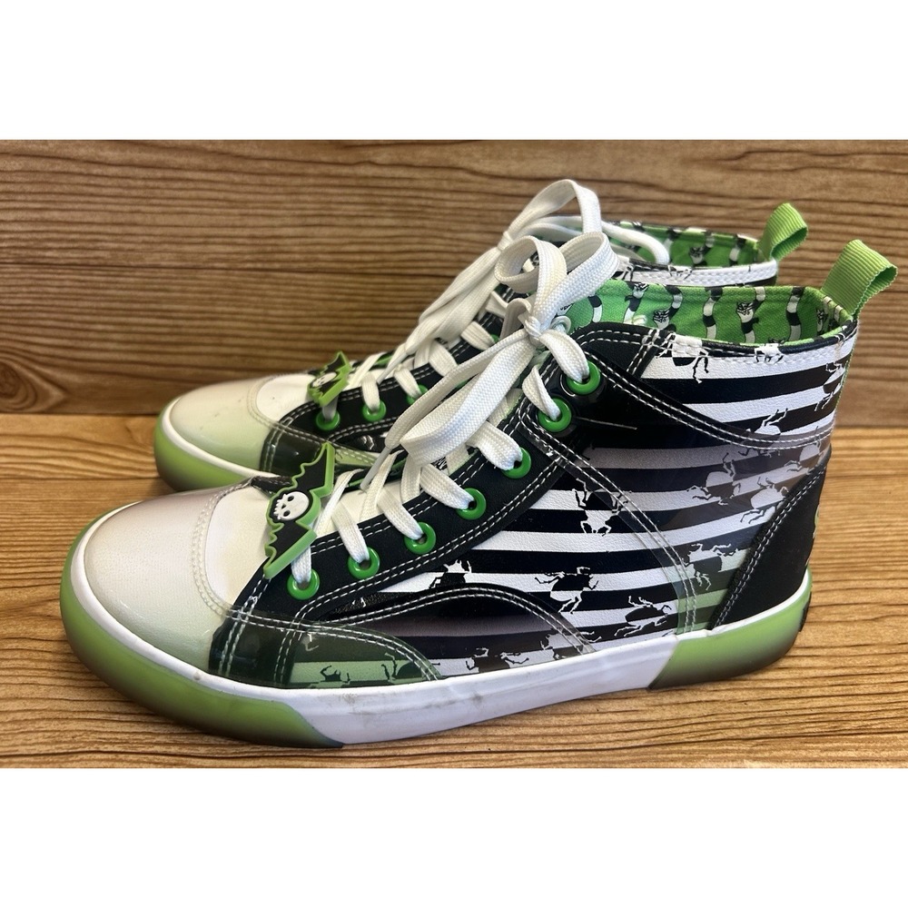Ground Up Green Beetlejuice High-top Sneakers Shoes Women's Glow-In-The Dark 8‎
